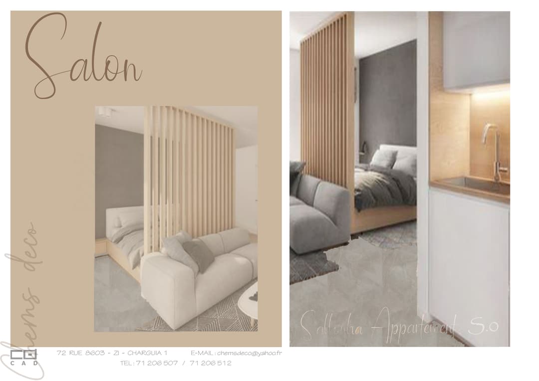 Plan pour Résidence Khalifa 5 – Nouvelle Médina 3, Ben Arous - S+0